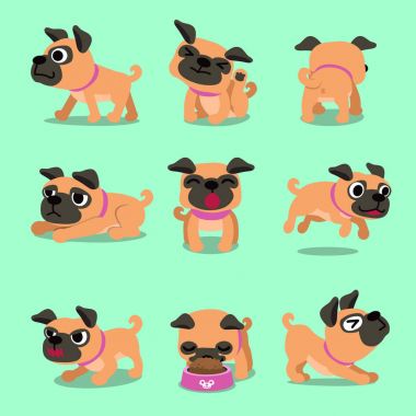 Çizgi film karakteri pug köpek için tasarım teşkil etmektedir..