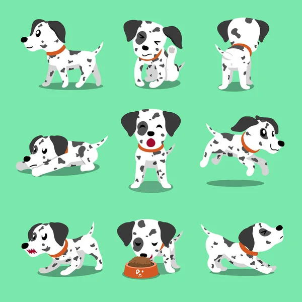 Vetor Personagem Desenho Animado Dalmatian Cão Posa Para Design —  Vetores de Stock