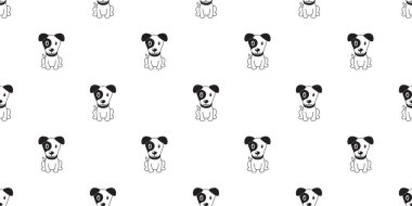Tasarım için vektör karikatür karakteri Jack Russell terrier köpeğinin kusursuz dizayn arkaplanı.