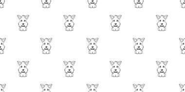 Tasarım için vektör karikatür karakteri İskoç teriyer köpek kusursuz desen arkaplanı.