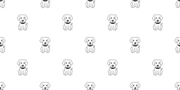 ベクター漫画キャラクターラブラドール取得犬シームレスなパターンデザインのための背景 — ストックベクタ