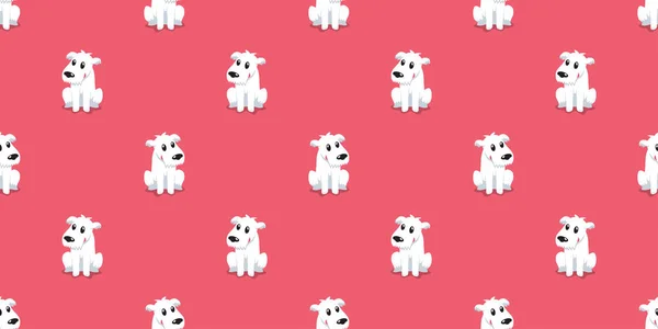 ベクトル漫画のキャラクターかわいい犬のシームレスなパターンデザインのための背景 — ストックベクタ