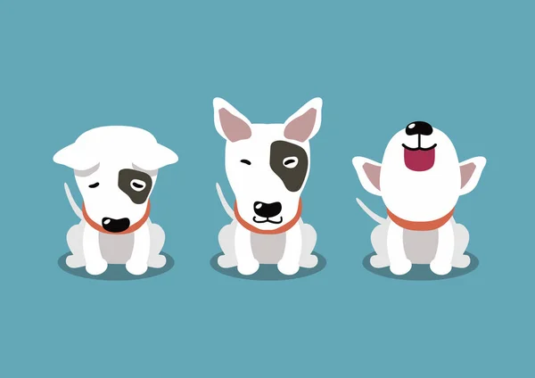 Personaje Dibujos Animados Bull Terrier Dog Posa Para Diseño — Vector de stock