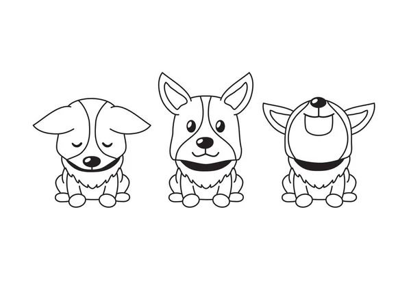 Personnage Dessin Animé Vectoriel Mignon Corgi Chien Pose Pour Conception — Image vectorielle