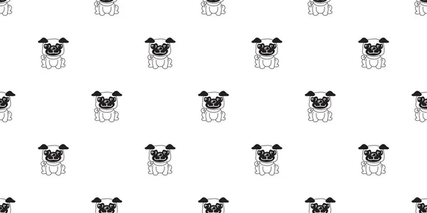 ベクトル漫画のキャラクターかわいい犬シームレスなパターンデザインのための背景 — ストックベクタ