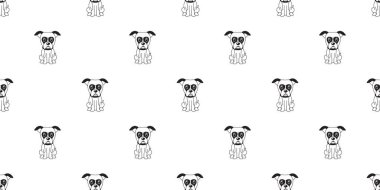 Tasarım için vektör çizgi film karakteri boksör köpek pürüzsüz desen arkaplanı.