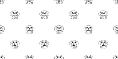 Tasarım için vektör çizgi film karakteri shih tzu köpek kusursuz desen arkaplanı.