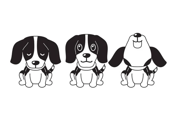 Vektör Karikatür Karakter Beagle Köpek Için Tasarım Teşkil Etmektedir — Stok Vektör