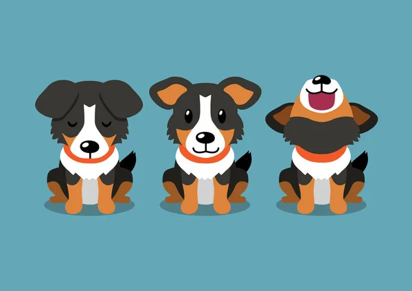 Vector Cartoon Figur Amerikanischer Schäferhund Posiert Für Design — Stockvektor