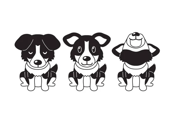 Desenhos Animados Personagem Cão Pastor Americano Posa Para Projeto —  Vetores de Stock