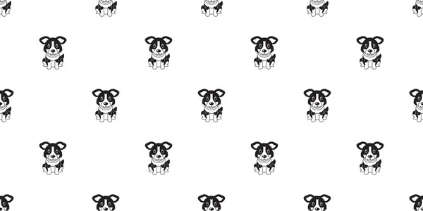 ベクトル漫画のキャラクターアメリカの羊飼いの犬のシームレスなパターンデザインの背景 — ストックベクタ