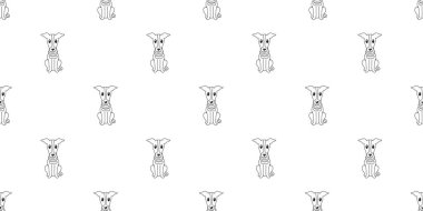 Tasarım için vektör çizgi film karakteri tazı köpeği kusursuz desen arkaplanı.