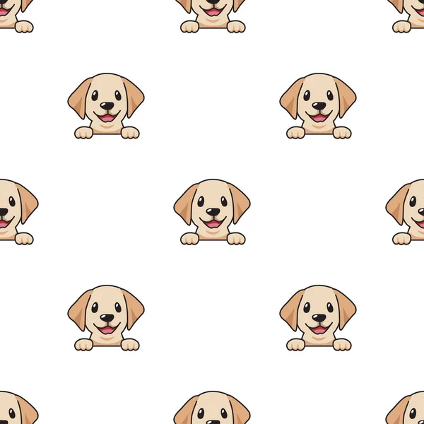 Cartoon Caractère Labrador Retriever Chien Fond Motif Sans Couture Pour — Image vectorielle