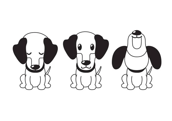 Γελοιογραφία Χαρακτήρα Dachshund Σκυλί Θέτει Για Σχεδιασμό — Διανυσματικό Αρχείο