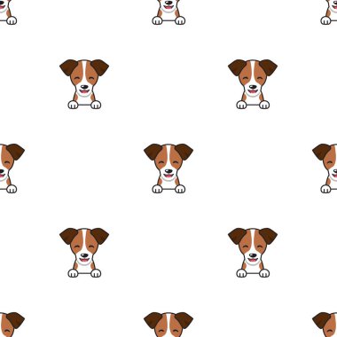 Çizgi film karakteri Jack Russell terrier tasarım için kusursuz köpek desenli arka plan.