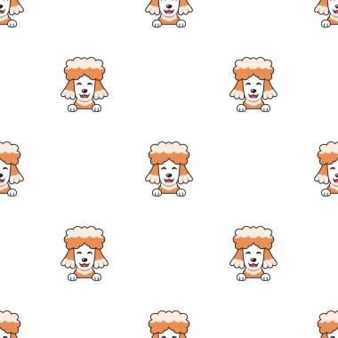 Tasarım için vektör çizgi film karakteri su birikintisi köpeğinin kusursuz desen arkaplanı.