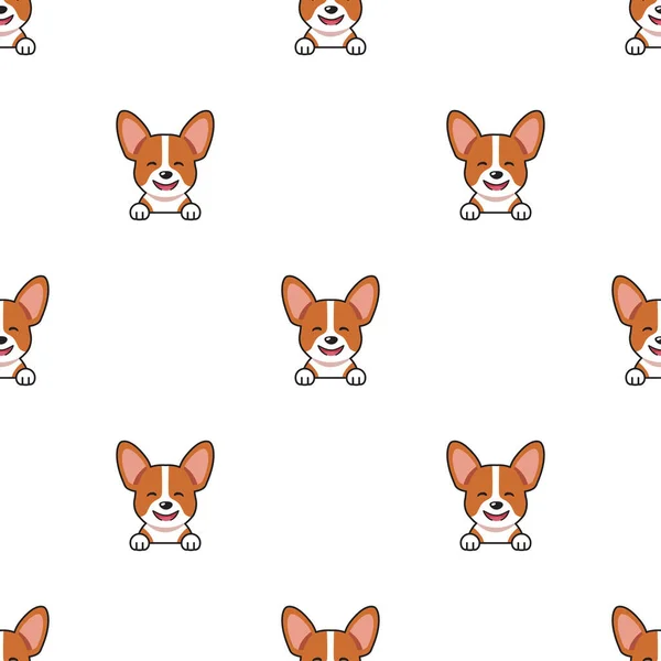 Cartoon Charakter Corgi Hund Nahtlose Muster Hintergrund Für Das Design — Stockvektor