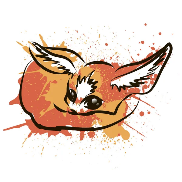 Fennec personagem cartoon raposa — Vetor de Stock