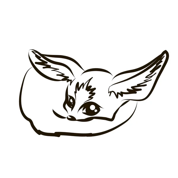 Fennec personagem cartoon raposa — Vetor de Stock
