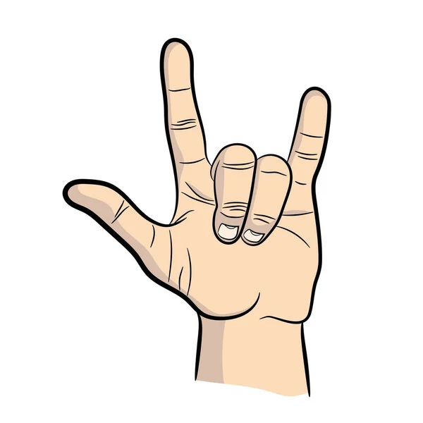 Mano en el letrero de rock and roll, gesto. icono — Vector de stock