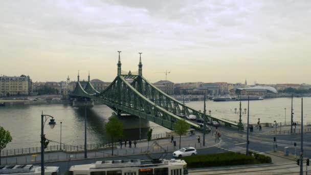 Il ponte liberty in budapest — Video Stock