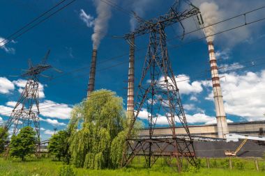 Termal elektrik santrallar ve elektrik hatları. Dağıtım elektrik Trafo Merkezi