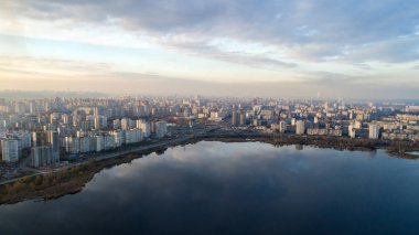 Poznyaki hava görünümünü. Darnitskiy district, Kiev Ukrayna.