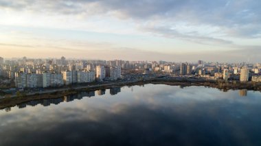 Poznyaki hava görünümünü. Darnitskiy district, Kiev Ukrayna.