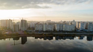Poznyaki hava görünümünü. Darnitskiy district, Kiev Ukrayna.