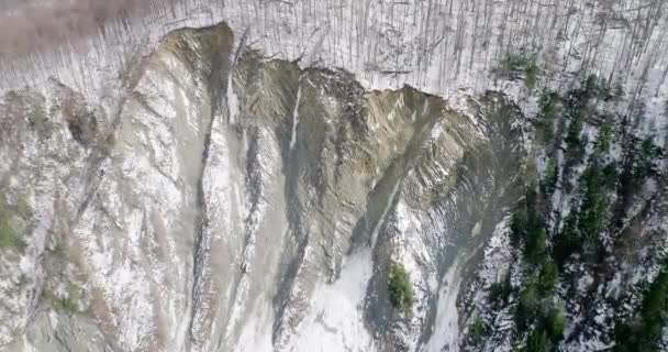 Veduta aerea delle montagne dei Carpazi in inverno, Yaremche, Ucraina . — Video Stock