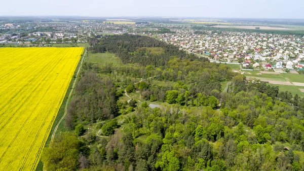A vista aérea do bunker de Adolf Hitler permanece. Residência werwolf perto de Vinnitsa, Ucrânia — Fotografia de Stock