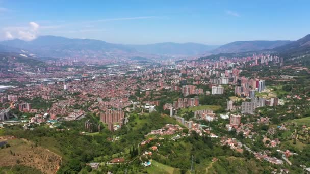 A cidade de Medellín Paisagem na hora de verão . — Vídeo de Stock