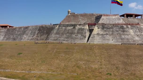 哥伦比亚卡塔赫纳要塞的空中景观 — 图库视频影像