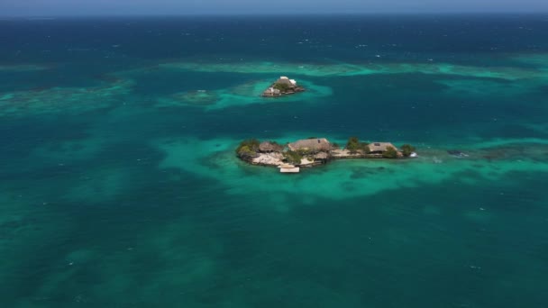 Вид с воздуха на частный остров Luxury Hotel Resort Travel Vacation — стоковое видео