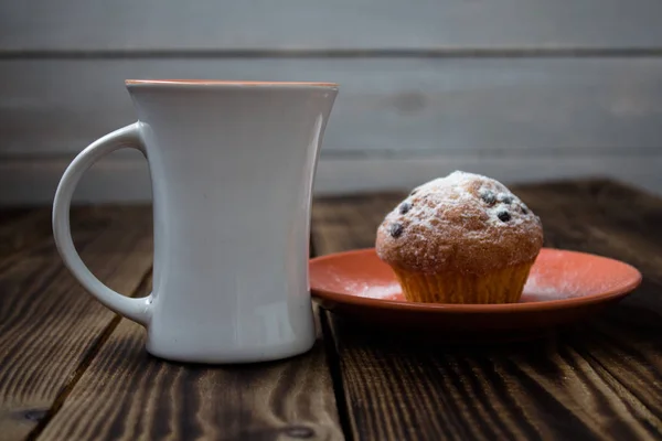 Breakfast cup drink muffins — Stock Photo, Image