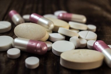 Makro beyaz hap diferent boyutu