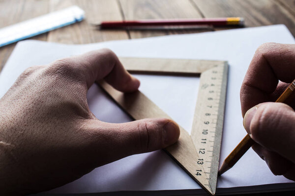 a drawing on wooden background