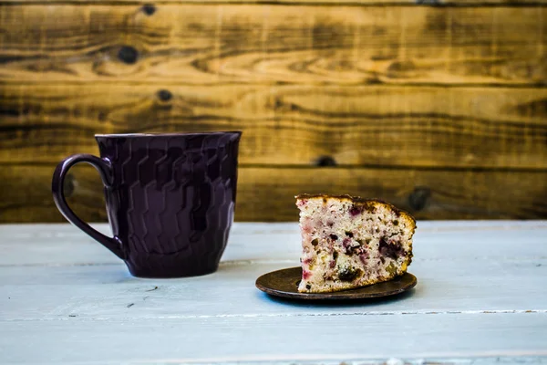 Egy csésze tea és a darab pite — Stock Fotó