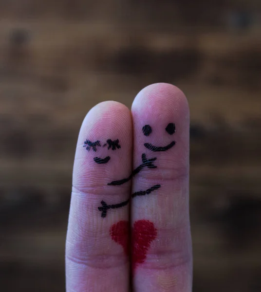 Ein paar Finger zeigen Liebe — Stockfoto