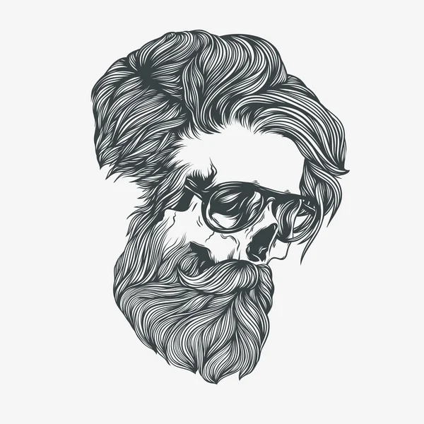 Бородатий чоловік в окулярах — стоковий вектор