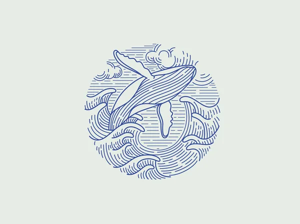 Vector logo ballena — Vector de stock