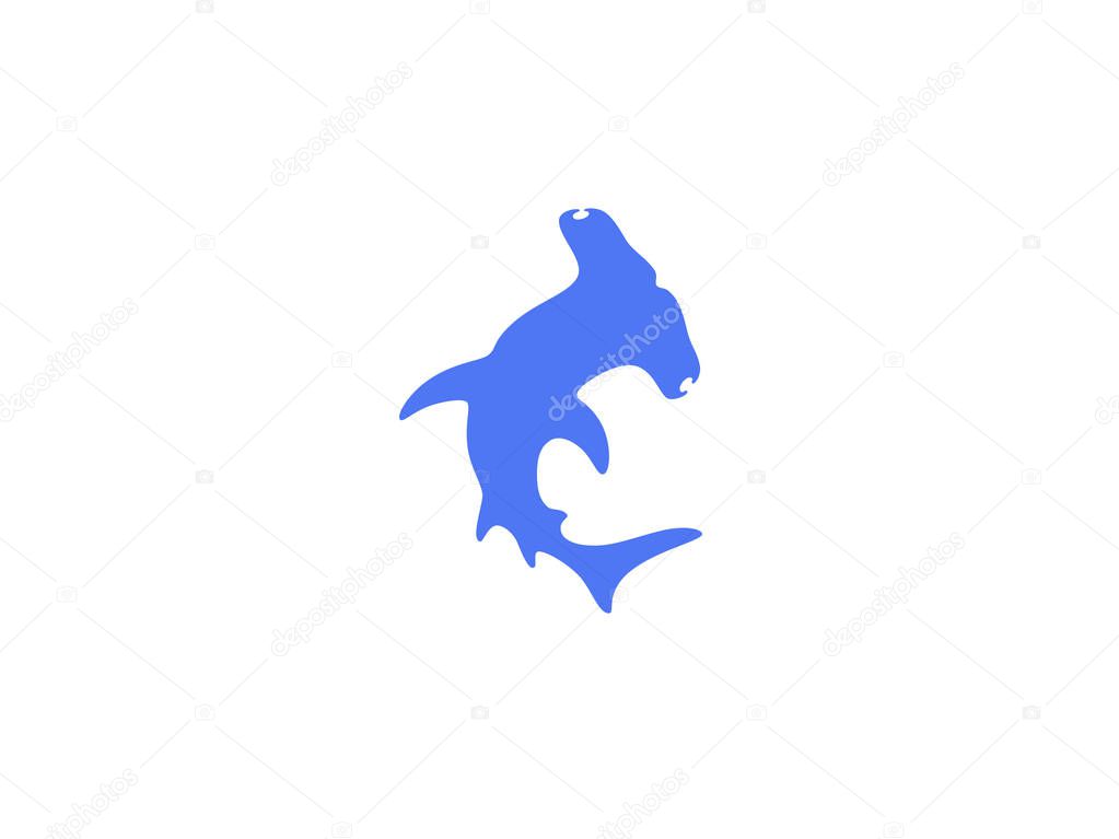 Hammerhead shark logo vector illustration