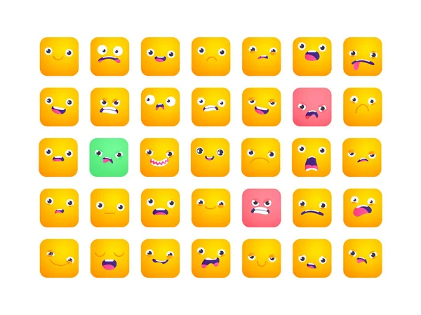 Conjunto de emoji cuadrado — Vector de stock