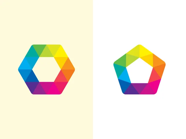 Hexagon logo template — Stock Vector