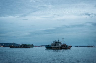 Bulutlu gün Penang balıkçı köyü