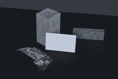 Beton sanat objeleri ile ziyaret kartının modelini yap