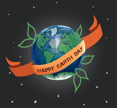 Yeşil bir çokgen dünya Küre