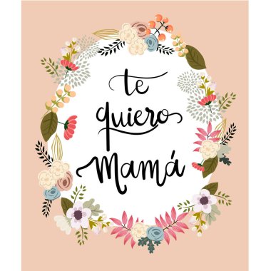 Anneler günü yazı kartı. 