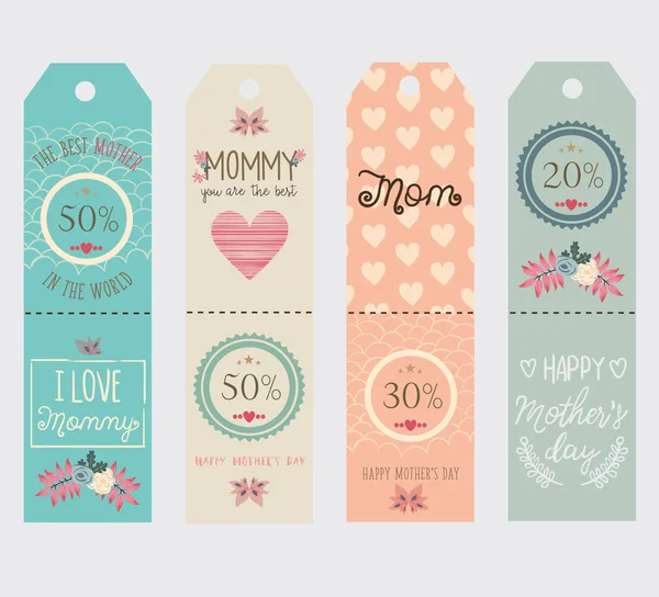Mother's day coupon vector set — Stock Vector