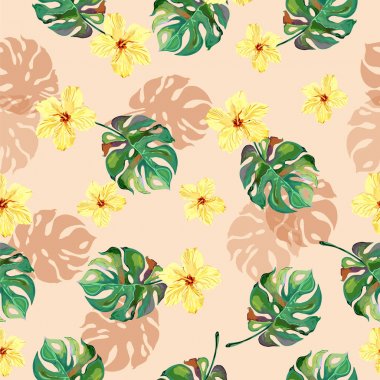 Sorunsuz tropikal vektör çizim.